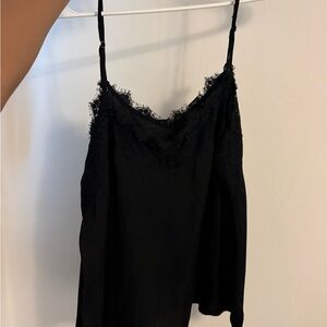 VTG Who What Wear Black Lace-Trim Camisole